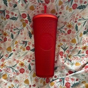 Venti Starbucks Red Studded Tumbler
